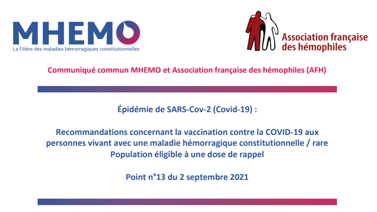 Recommandations covid maladies hémorragiques MHEMO